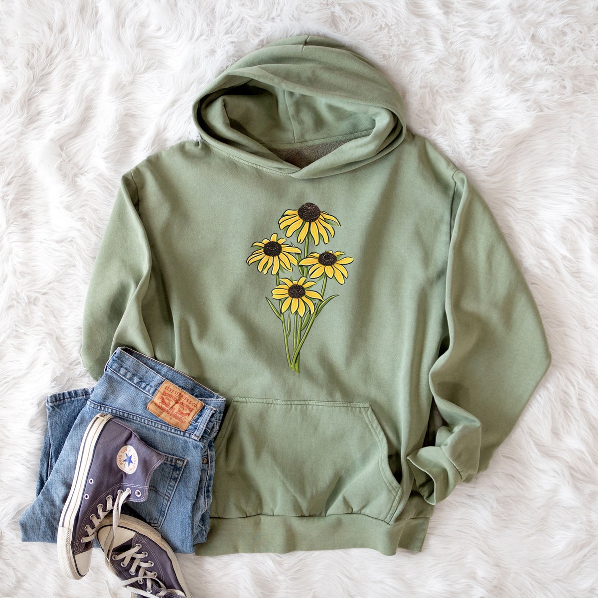 Black-eyed Susans - Rudbeckia hirta  - Urban Heavyweight Hoodie