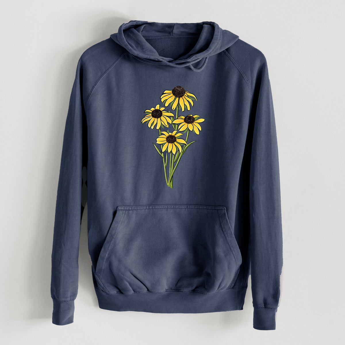 Black-eyed Susans - Rudbeckia hirta  - Mid-Weight Unisex Vintage 100% Cotton Hoodie