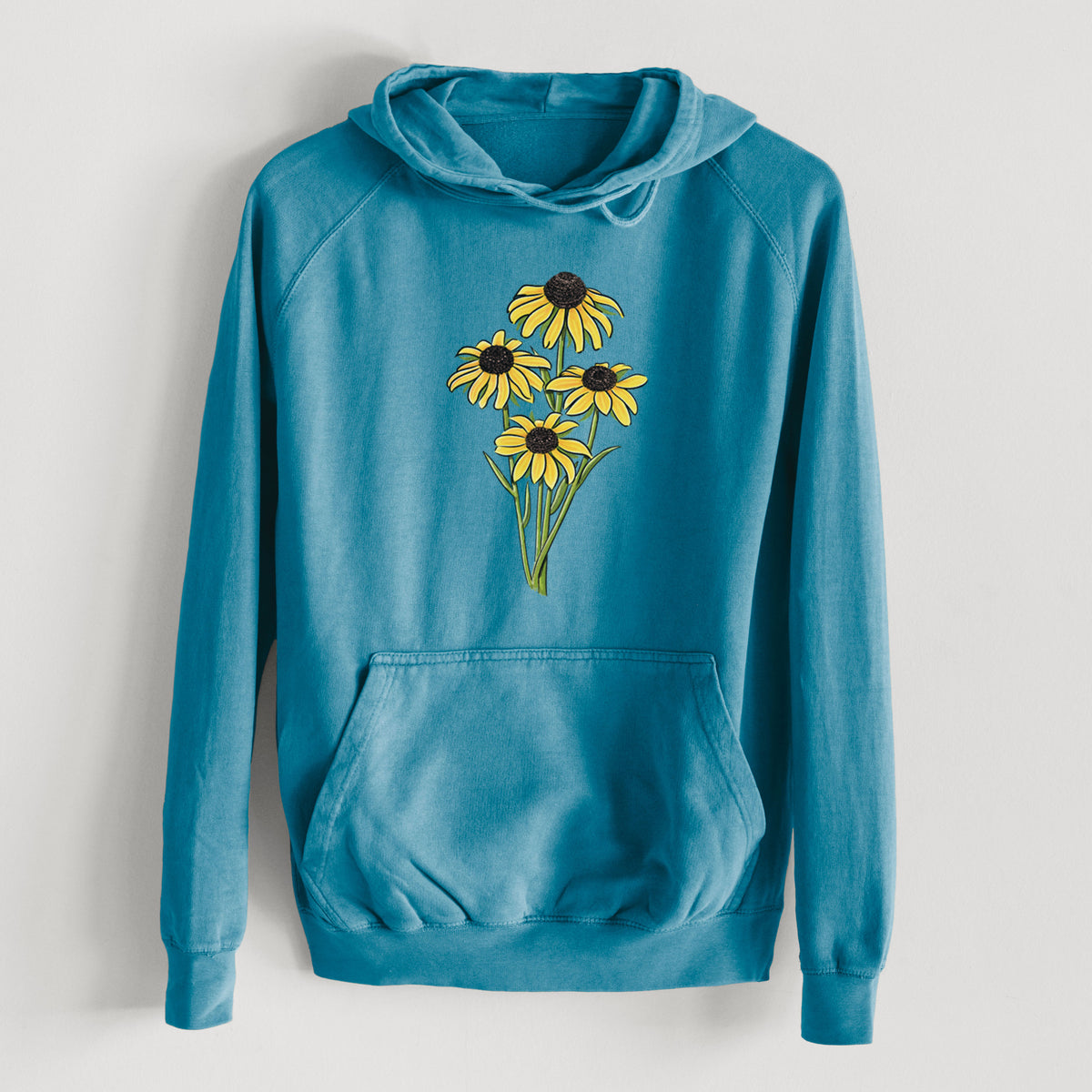 Black-eyed Susans - Rudbeckia hirta  - Mid-Weight Unisex Vintage 100% Cotton Hoodie