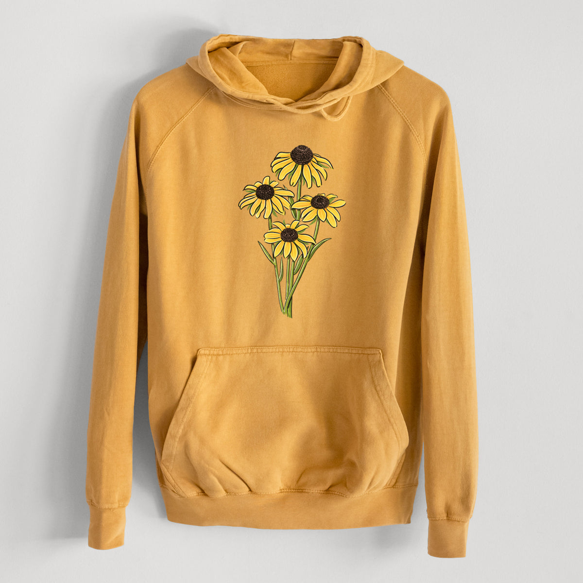 Black-eyed Susans - Rudbeckia hirta  - Mid-Weight Unisex Vintage 100% Cotton Hoodie