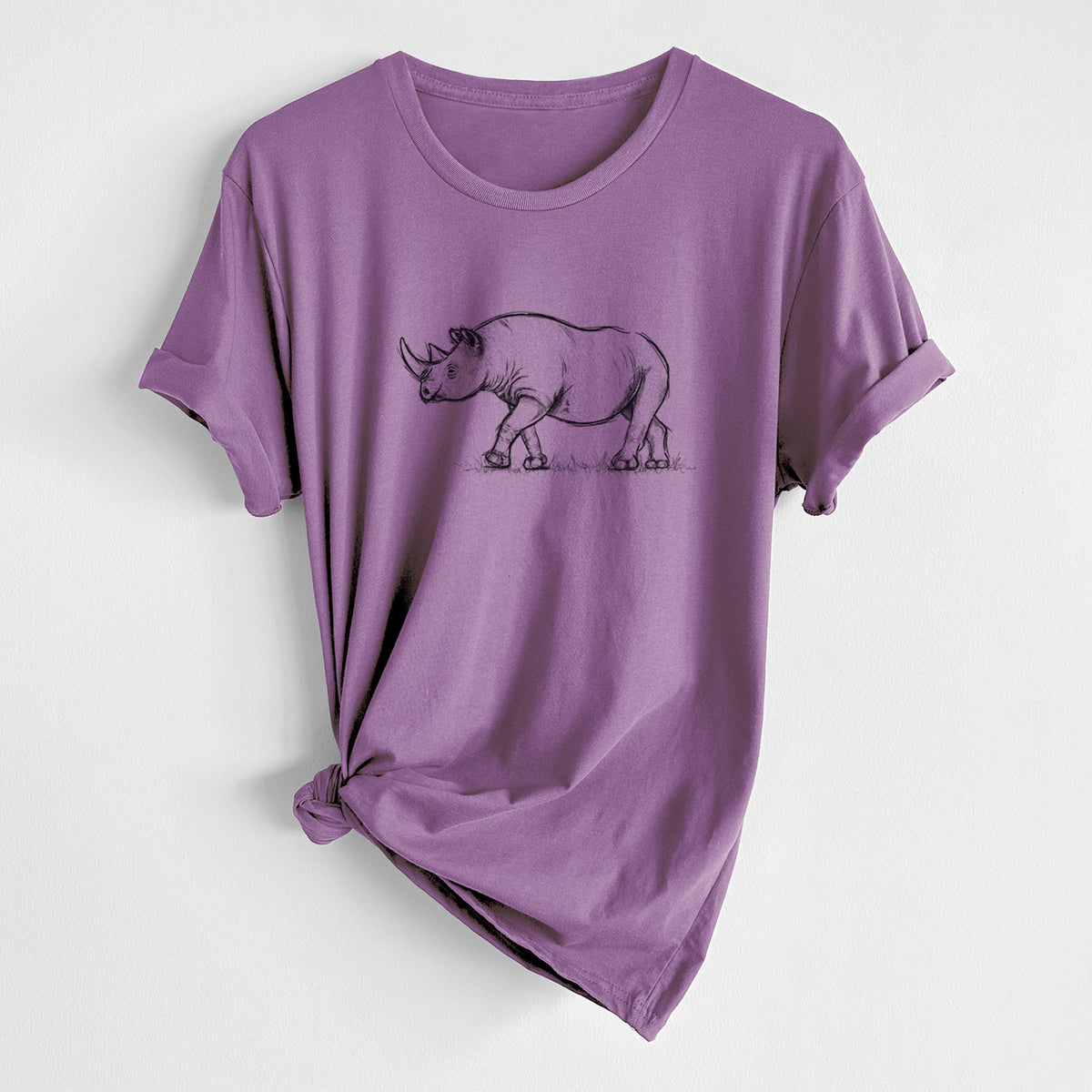 CLOSEOUT - Black Rhinoceros - Diceros bicornis - Unisex Crewneck - Made in USA - 100% Organic Cotton