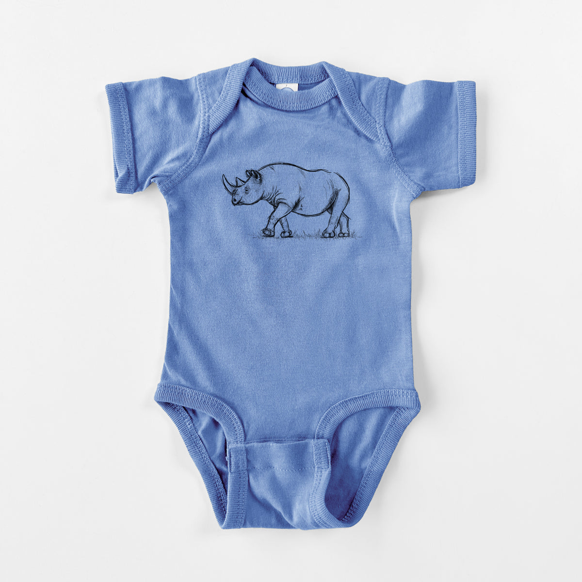Black Rhinoceros - Diceros bicornis - Baby Fine Jersey Bodysuit