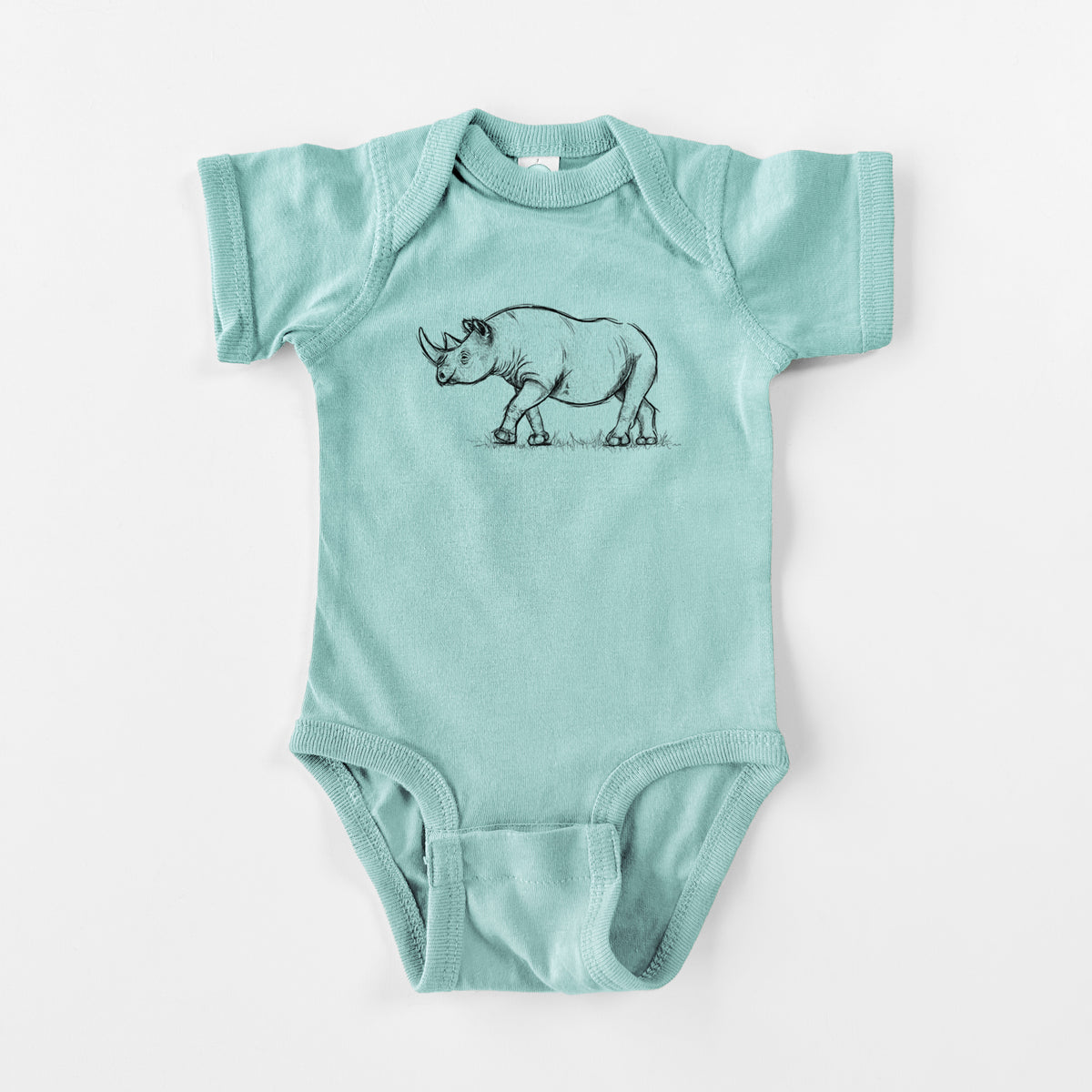 Black Rhinoceros - Diceros bicornis - Baby Fine Jersey Bodysuit