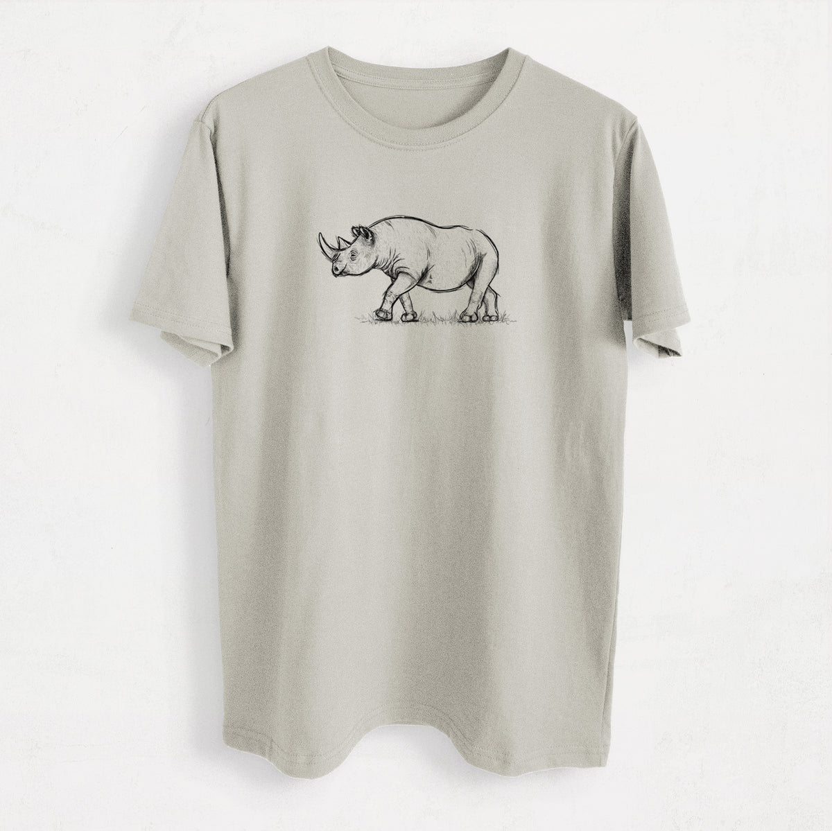 Black Rhinoceros - Diceros bicornis - Heavyweight Men&#39;s 100% Organic Cotton Tee