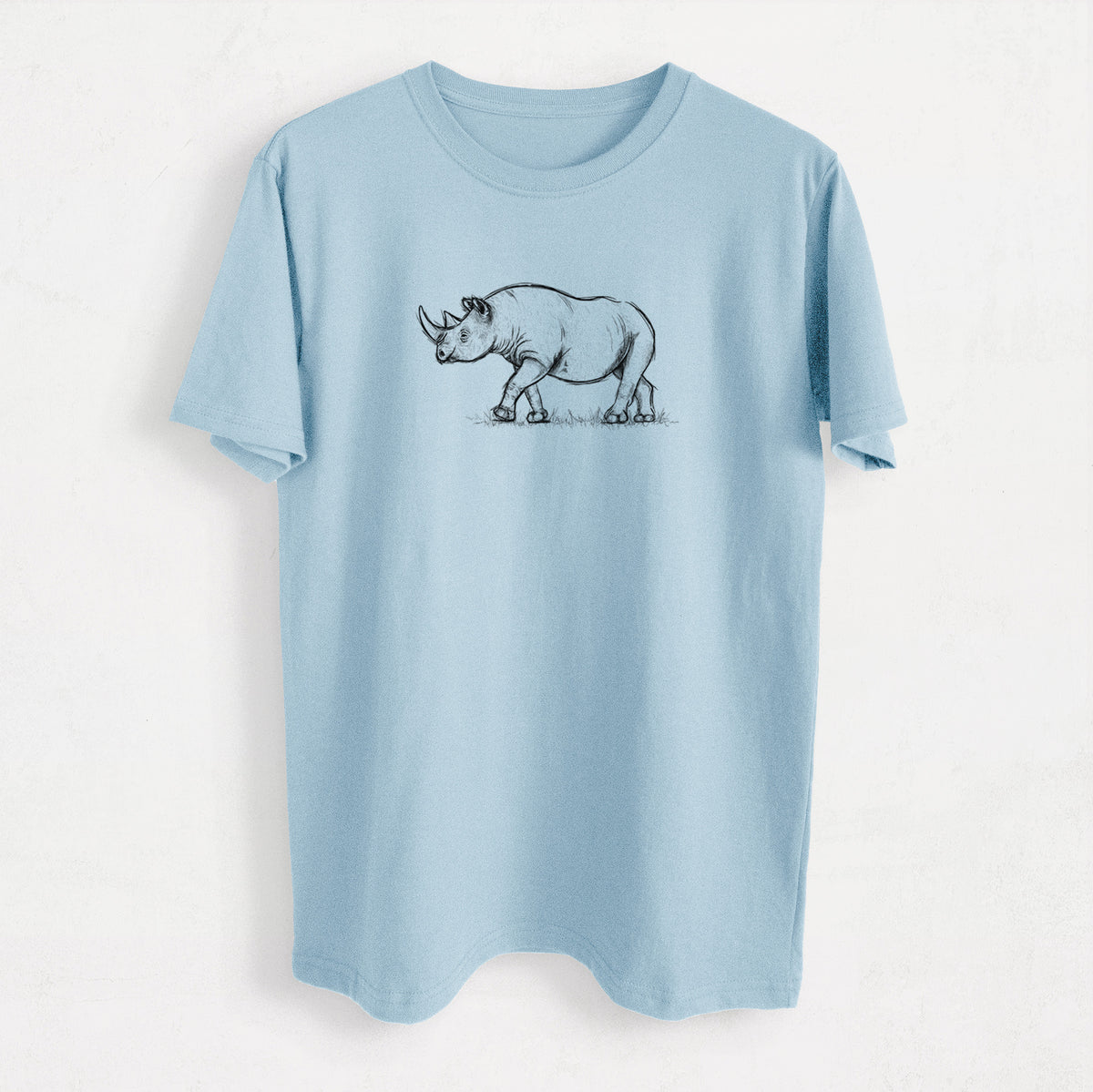 Black Rhinoceros - Diceros bicornis - Heavyweight Men&#39;s 100% Organic Cotton Tee