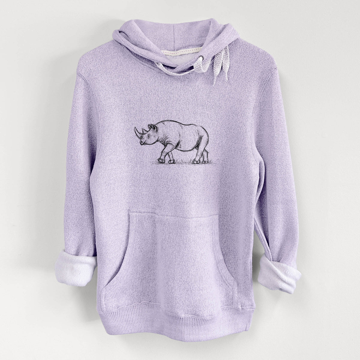 Black Rhinoceros - Diceros bicornis - Knit Hoodie