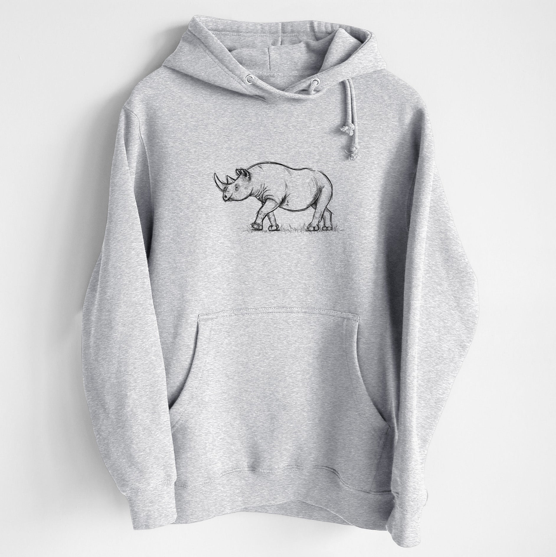 Black Rhinoceros - Diceros bicornis - Heavyweight Fleece Hoodie