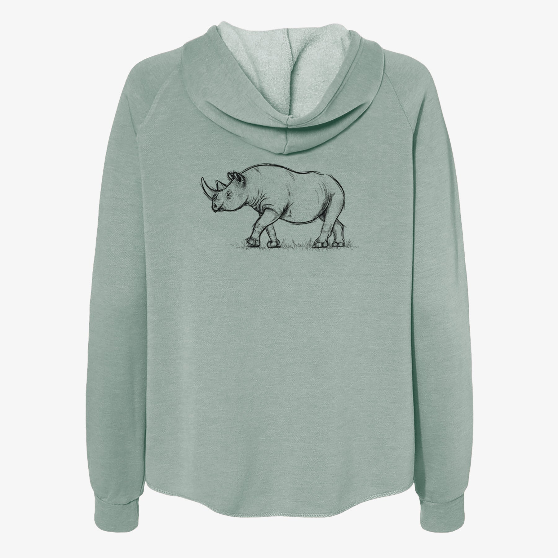 Black Rhinoceros - Diceros bicornis - Women's Cali Wave Zip-Up Sweatshirt