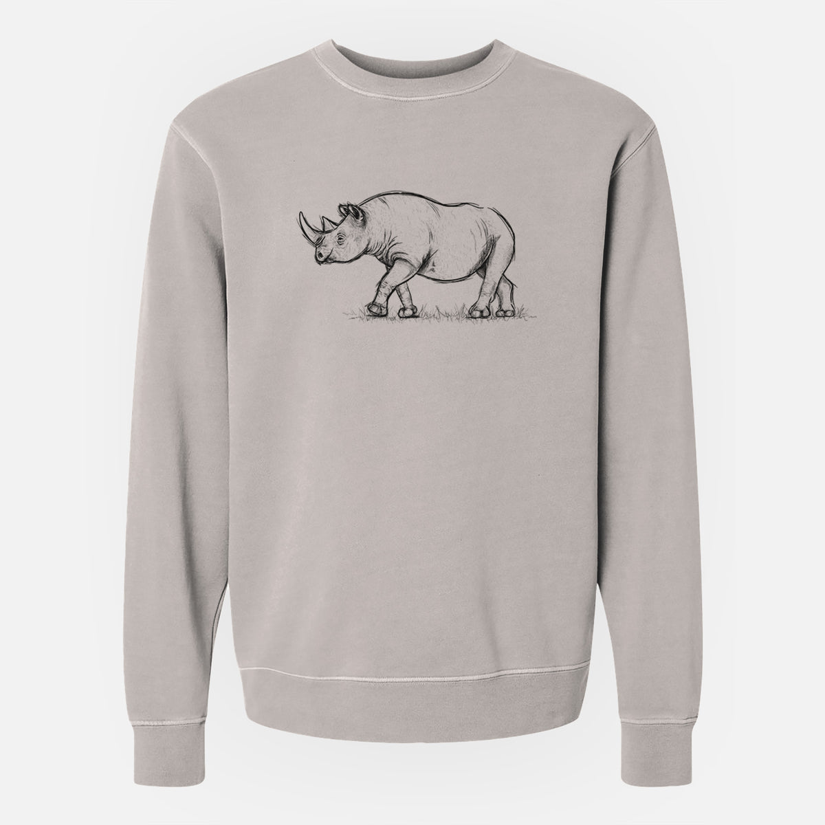 Black Rhinoceros - Diceros bicornis - Unisex Pigment Dyed Crew Sweatshirt