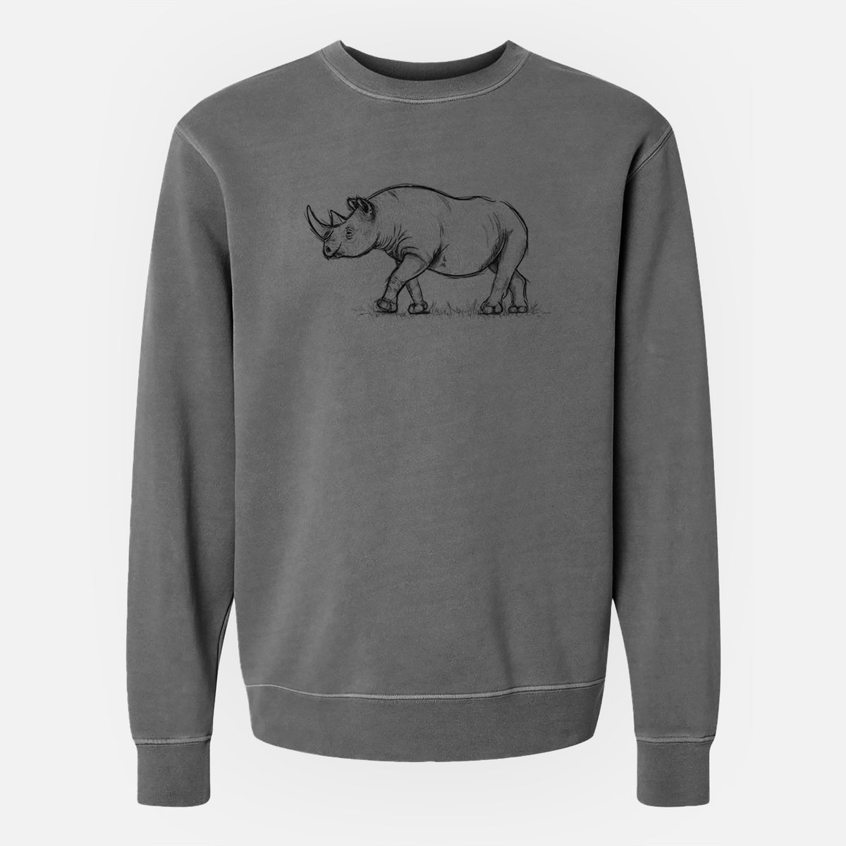 Black Rhinoceros - Diceros bicornis - Unisex Pigment Dyed Crew Sweatshirt