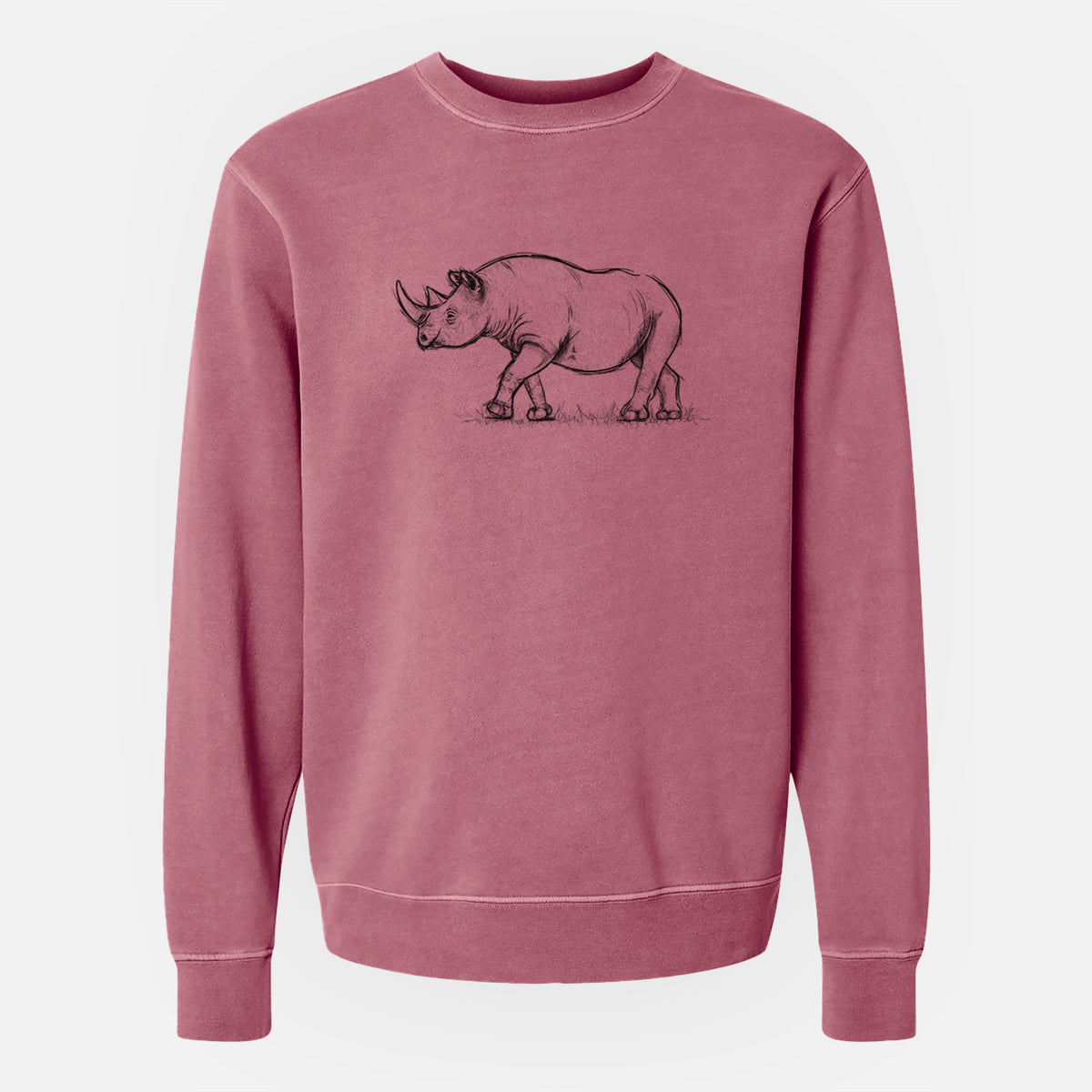 Black Rhinoceros - Diceros bicornis - Unisex Pigment Dyed Crew Sweatshirt