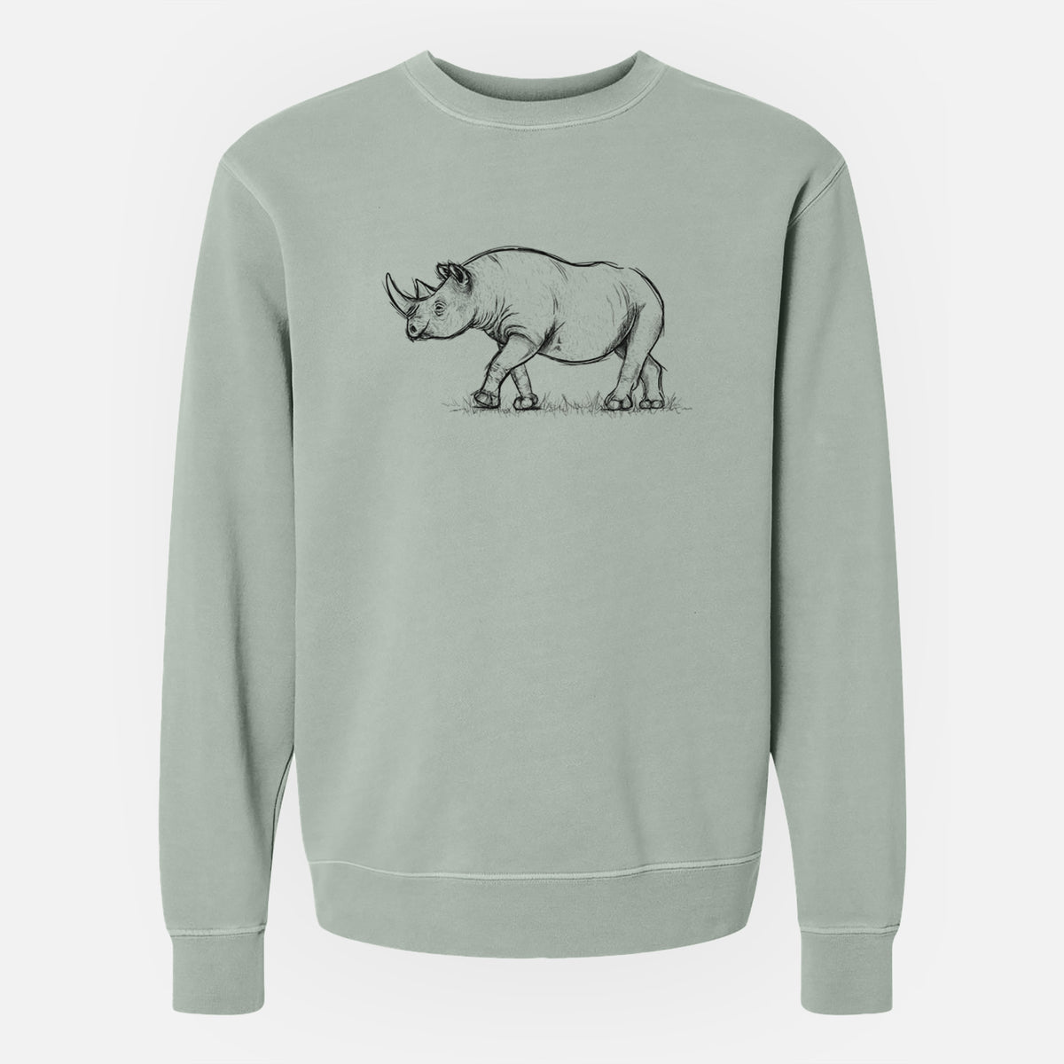 Black Rhinoceros - Diceros bicornis - Unisex Pigment Dyed Crew Sweatshirt