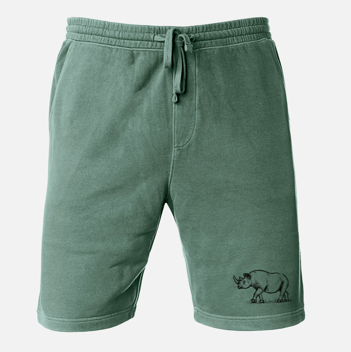 Black Rhinoceros - Diceros bicornis - Unisex Pigment Dyed Shorts