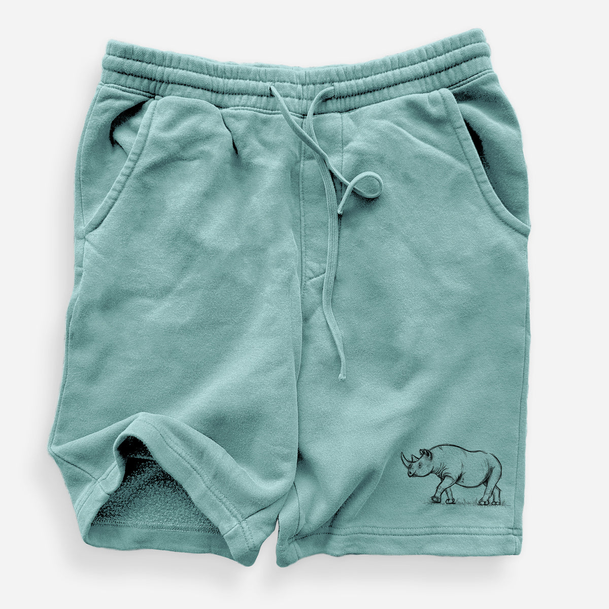 Black Rhinoceros - Diceros bicornis - Unisex Pigment Dyed Shorts