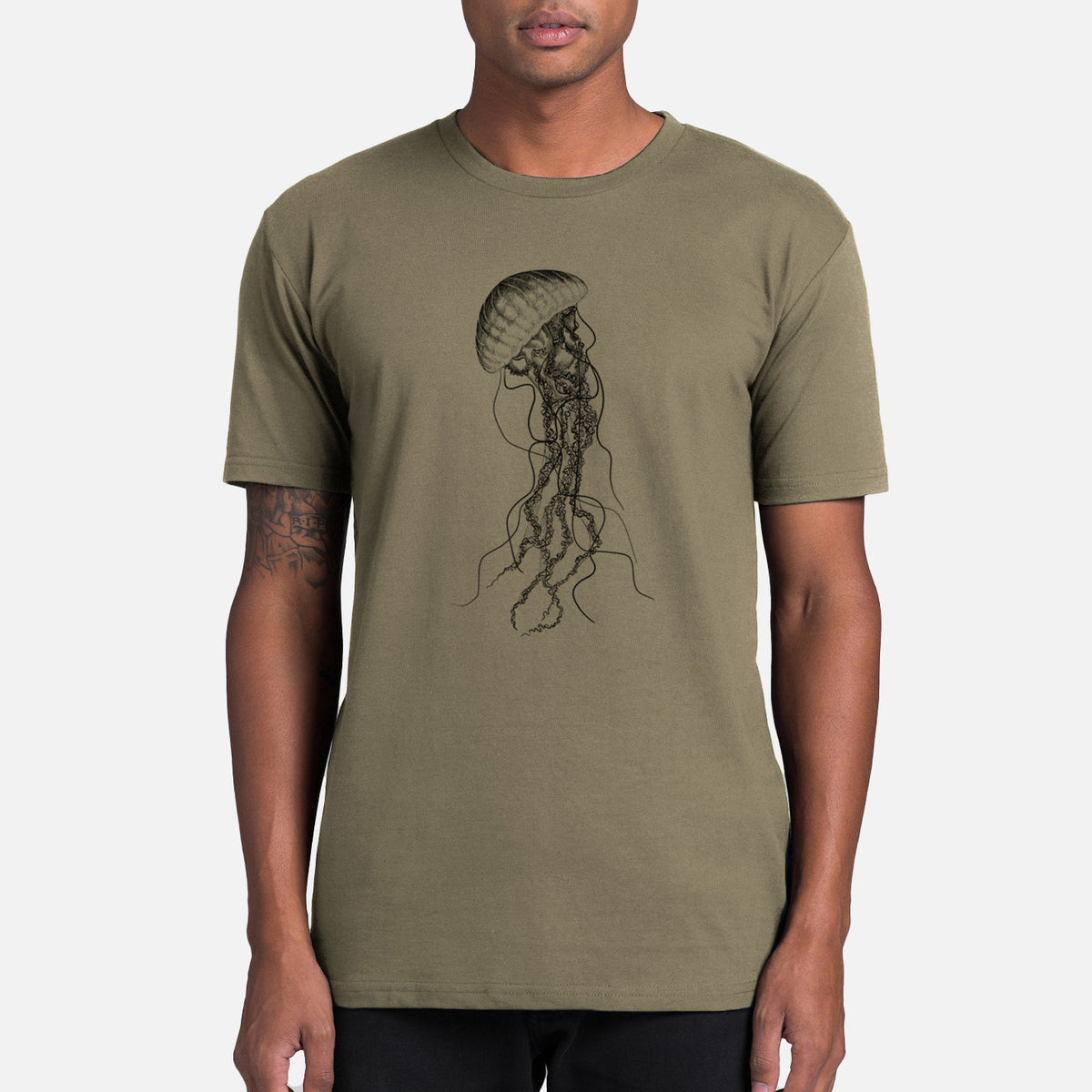 Black Sea Nettle Jellyfish - Chrysaora achlyos - Mens Everyday Staple Tee