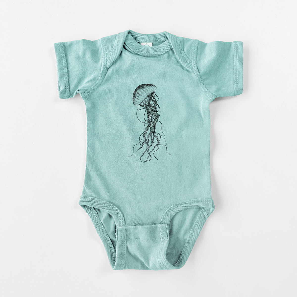 Black Sea Nettle Jellyfish - Chrysaora achlyos - Baby Fine Jersey Bodysuit