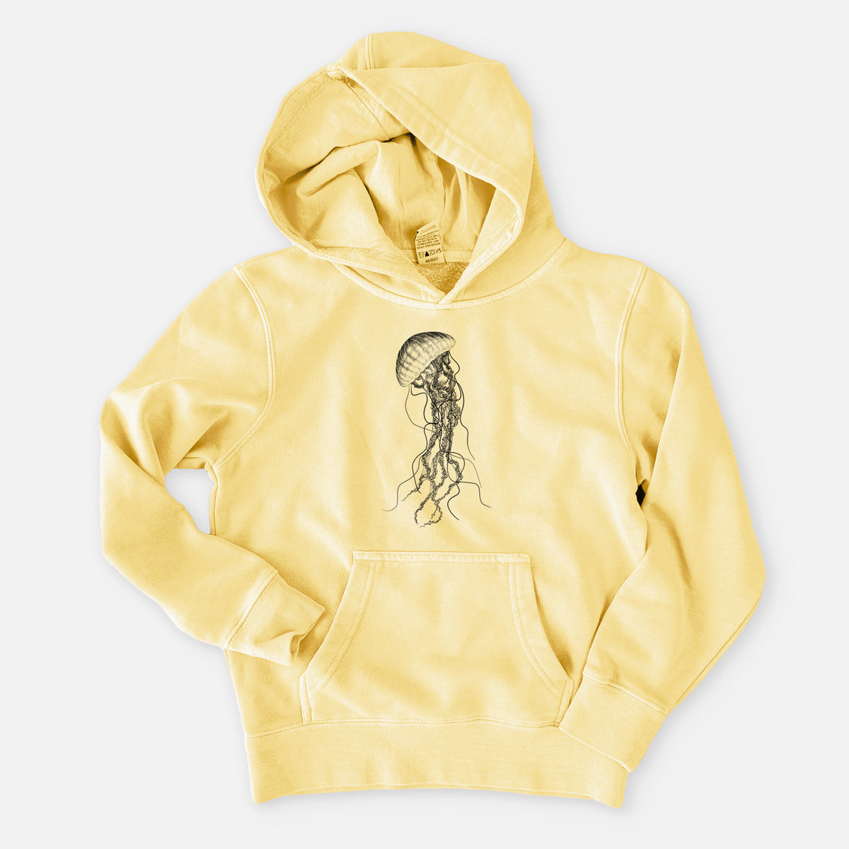 Black Sea Nettle Jellyfish - Chrysaora achlyos - Youth Pigment Dyed Hoodie