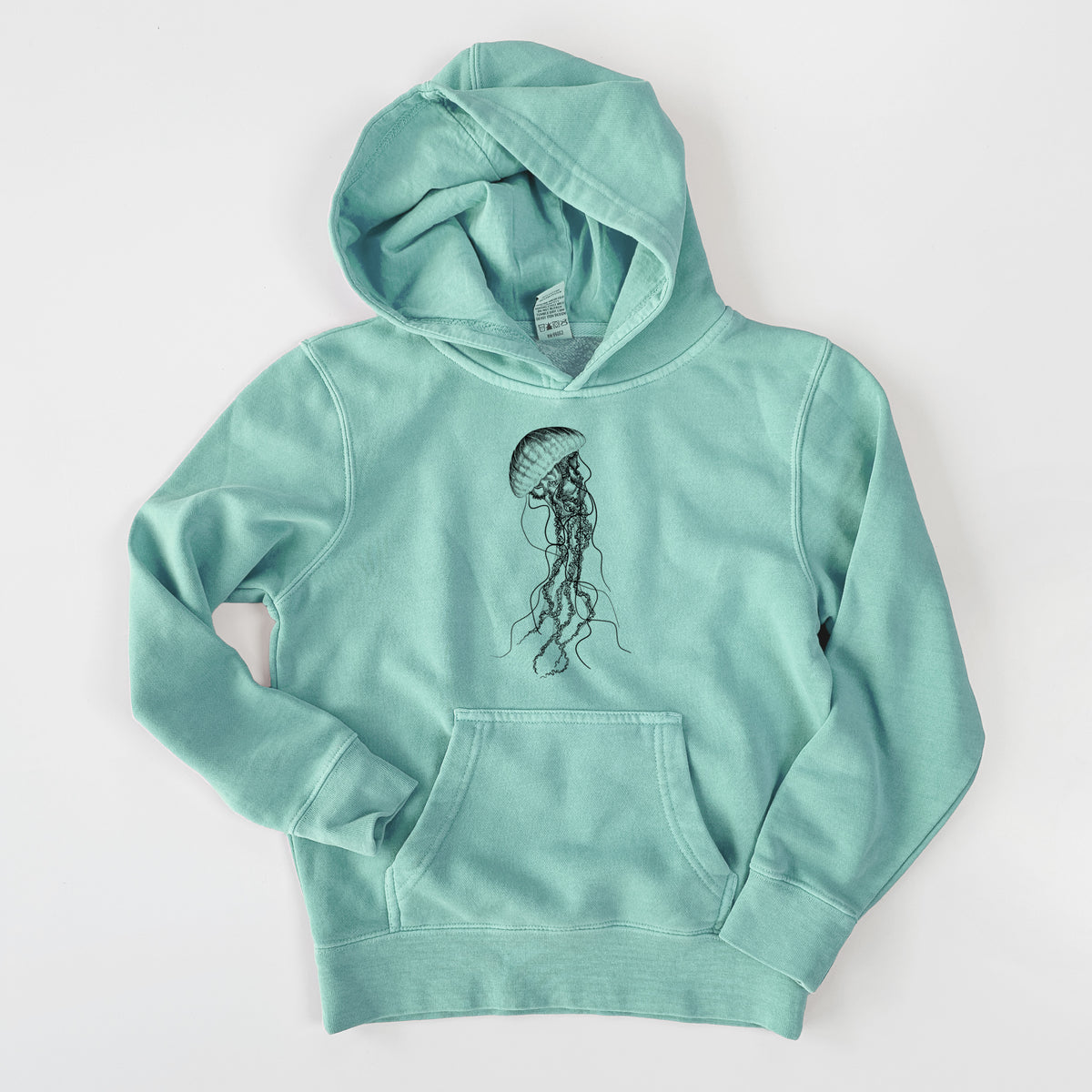 Black Sea Nettle Jellyfish - Chrysaora achlyos - Youth Pigment Dyed Hoodie