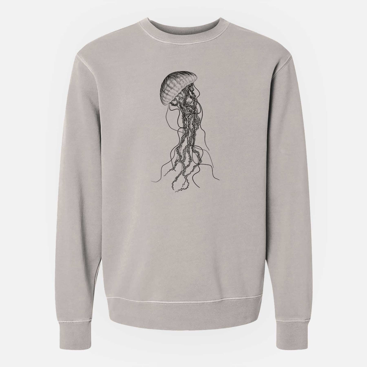 Black Sea Nettle Jellyfish - Chrysaora achlyos - Unisex Pigment Dyed Crew Sweatshirt