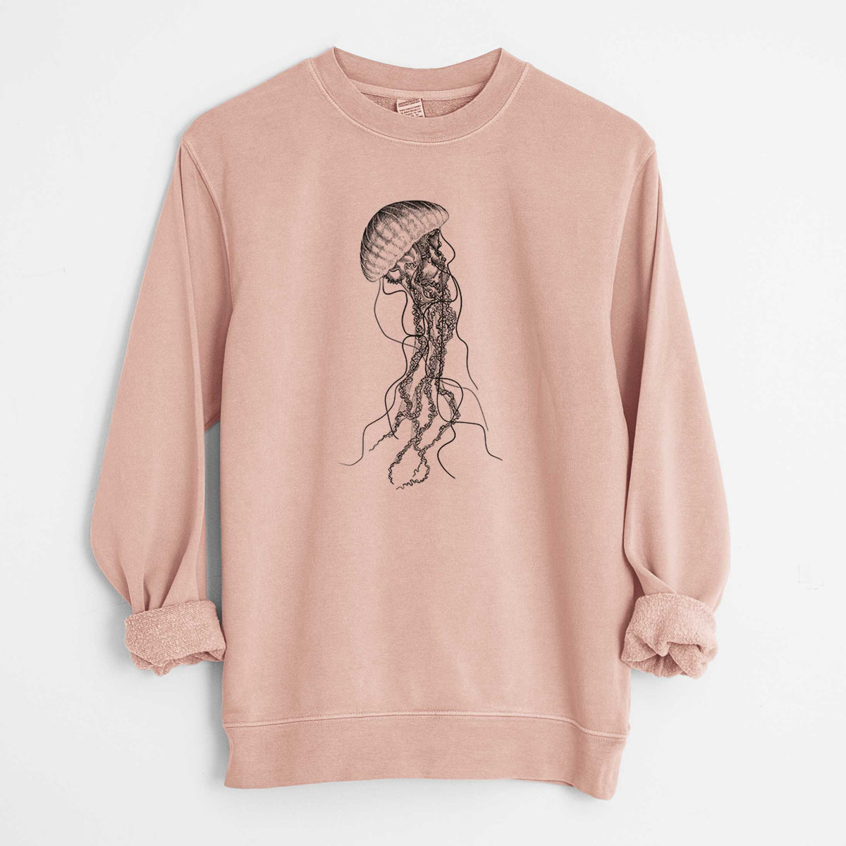 Black Sea Nettle Jellyfish - Chrysaora achlyos - Unisex Pigment Dyed Crew Sweatshirt