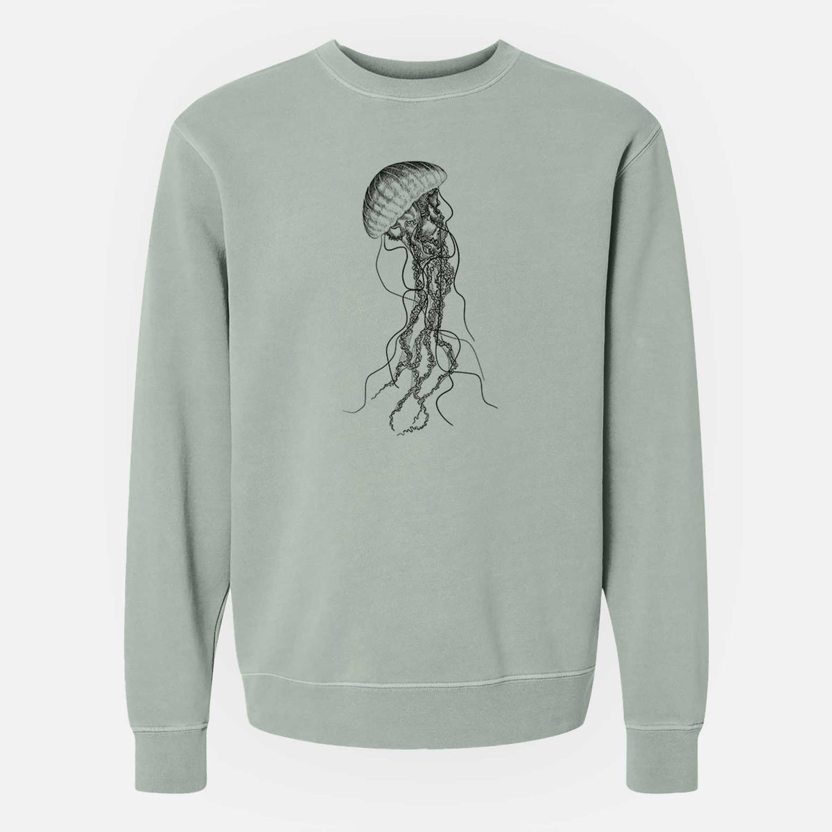 Black Sea Nettle Jellyfish - Chrysaora achlyos - Unisex Pigment Dyed Crew Sweatshirt