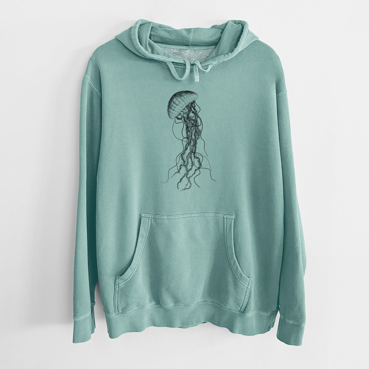 Black Sea Nettle Jellyfish - Chrysaora achlyos - Unisex Pigment Dyed Hoodie