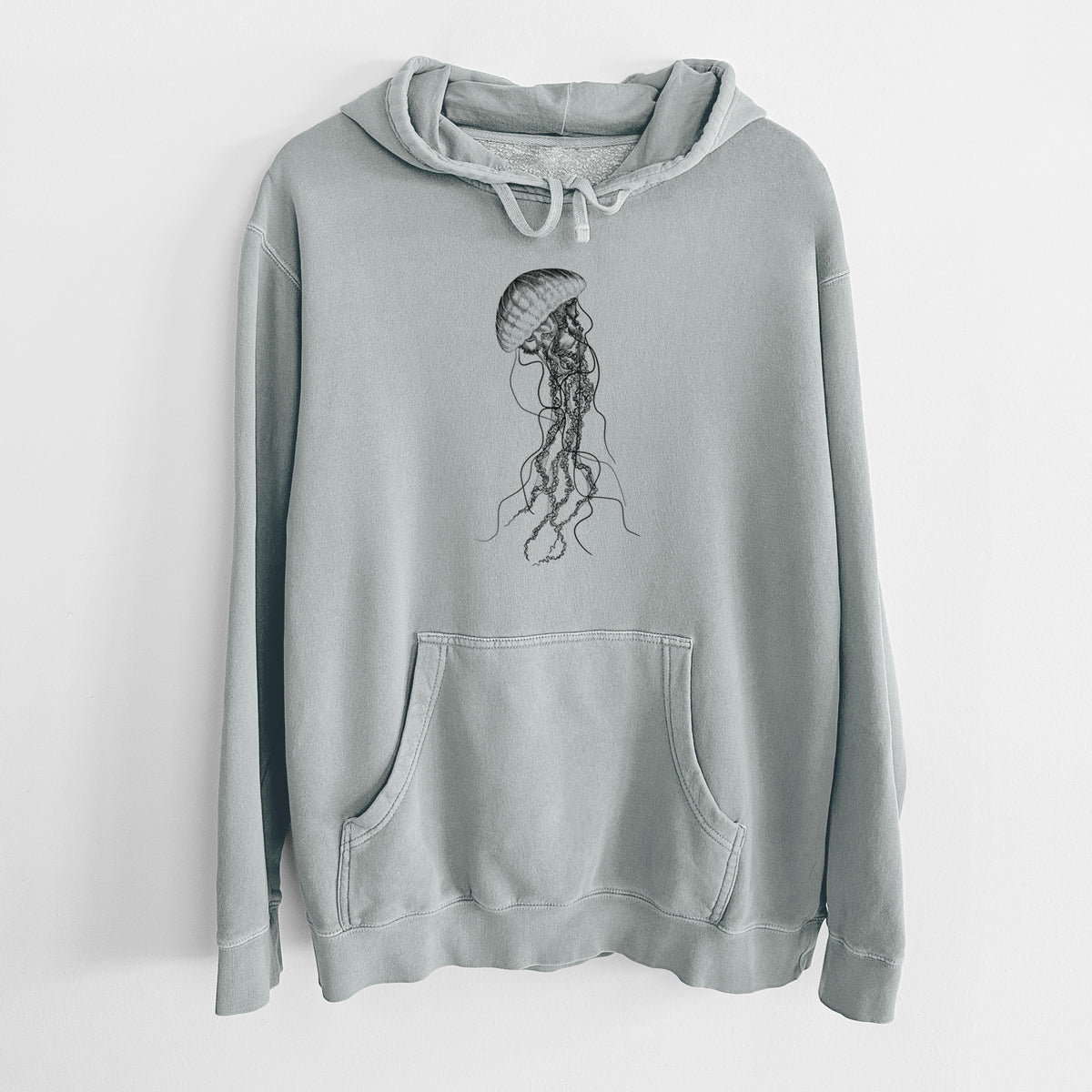 Black Sea Nettle Jellyfish - Chrysaora achlyos - Unisex Pigment Dyed Hoodie