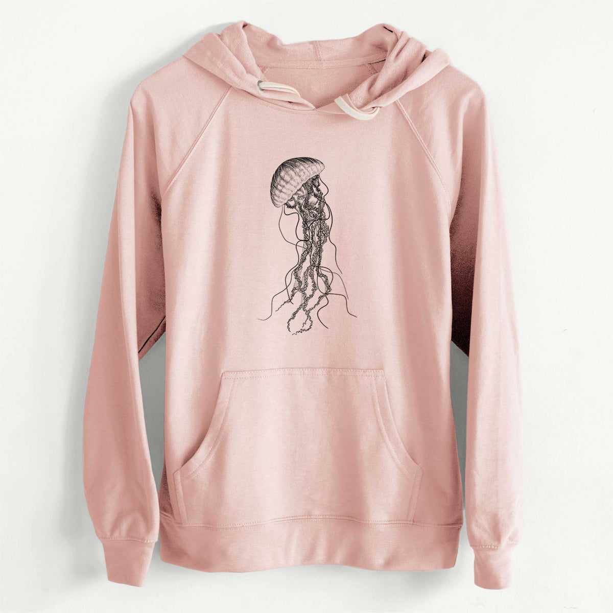 CLEARANCE - Black Sea Nettle Jellyfish - Chrysaora achlyos  - Unisex Slim Fit Loopback Terry Hoodie