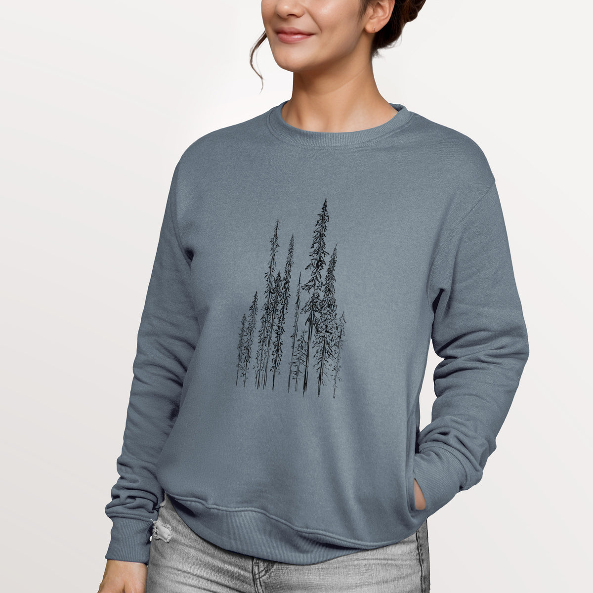 Black Spruce (Picea mariana)  - Unisex Reclaimed Crewneck Sweatshirt