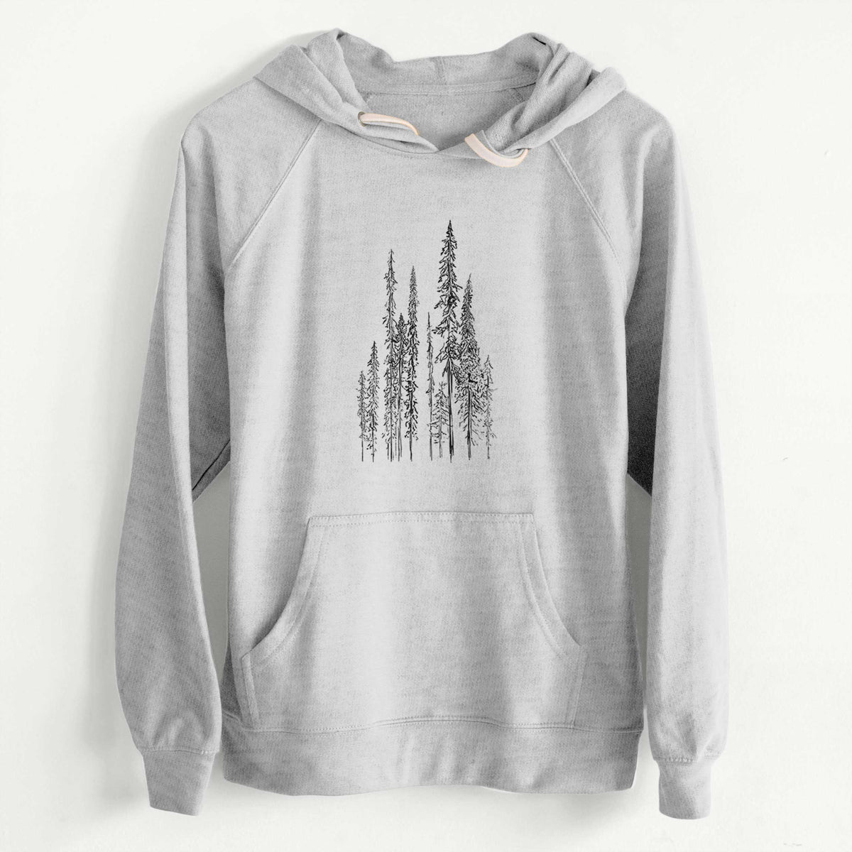 CLEARANCE - Black Spruce (Picea mariana)  - Unisex Slim Fit Loopback Terry Hoodie