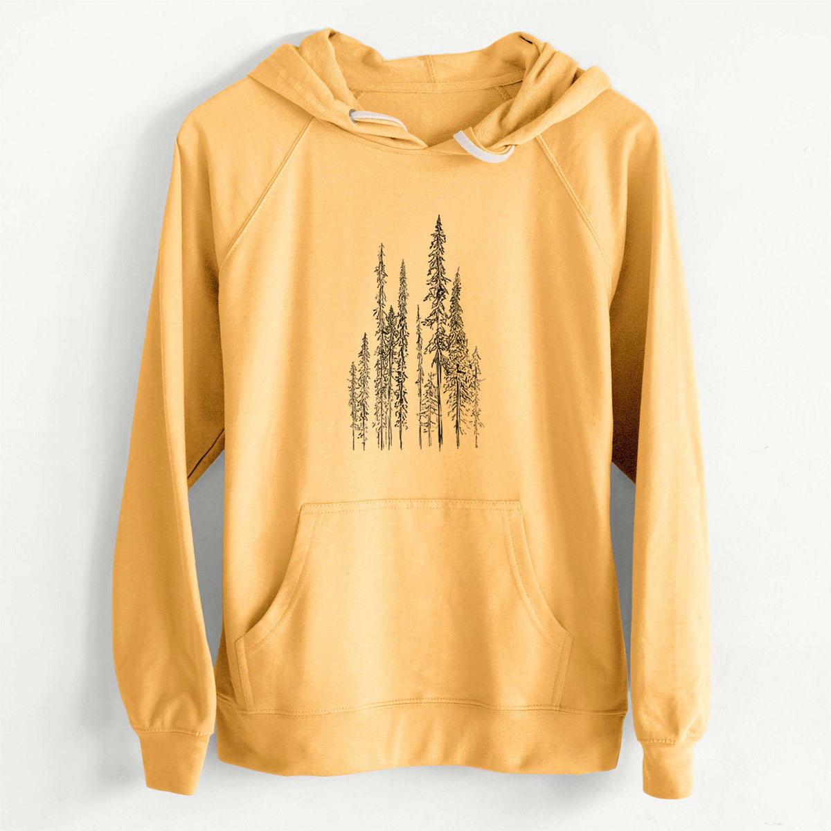 CLEARANCE - Black Spruce (Picea mariana)  - Unisex Slim Fit Loopback Terry Hoodie