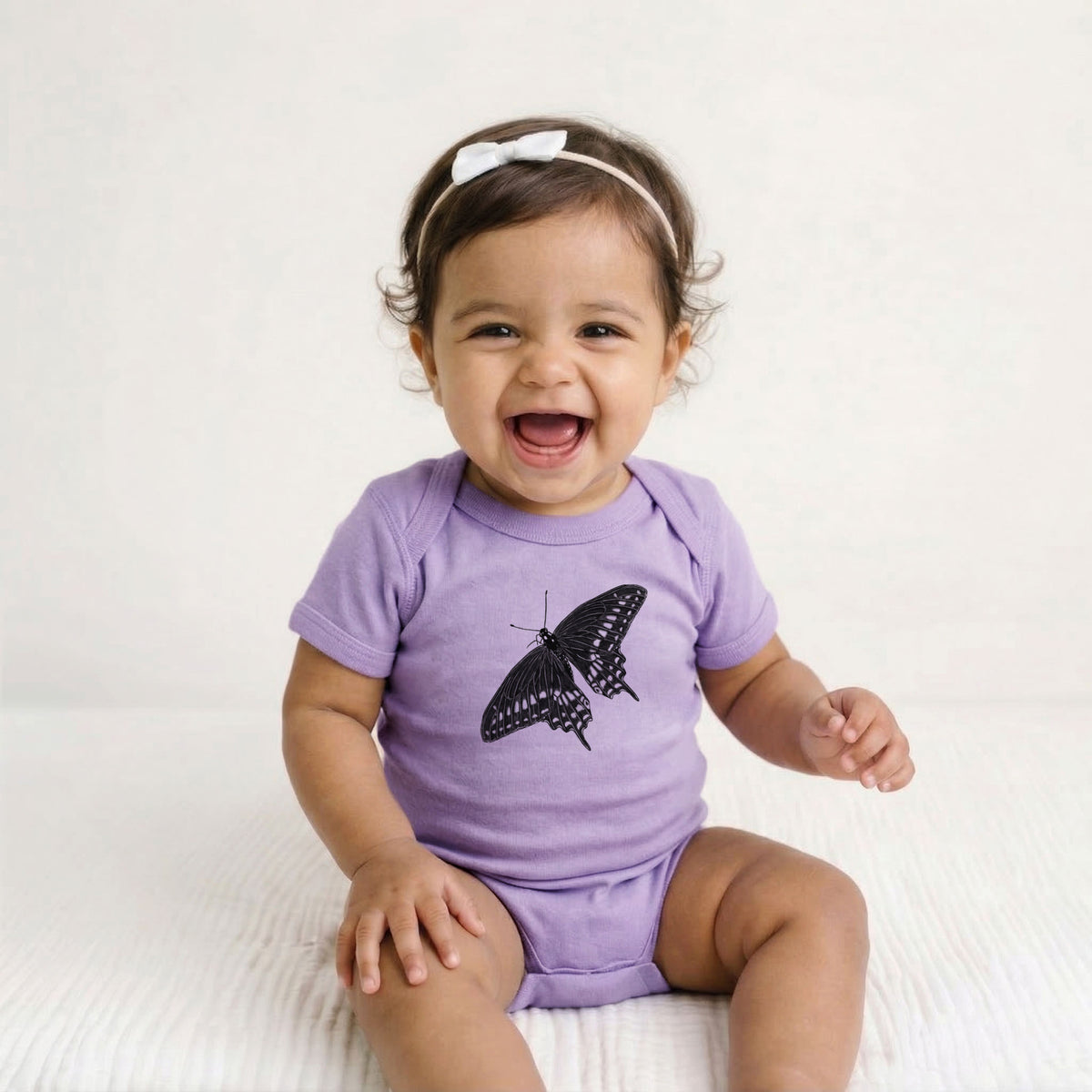 Black Swallowtail Butterfly - Papilio polyxenes - Baby Fine Jersey Bodysuit