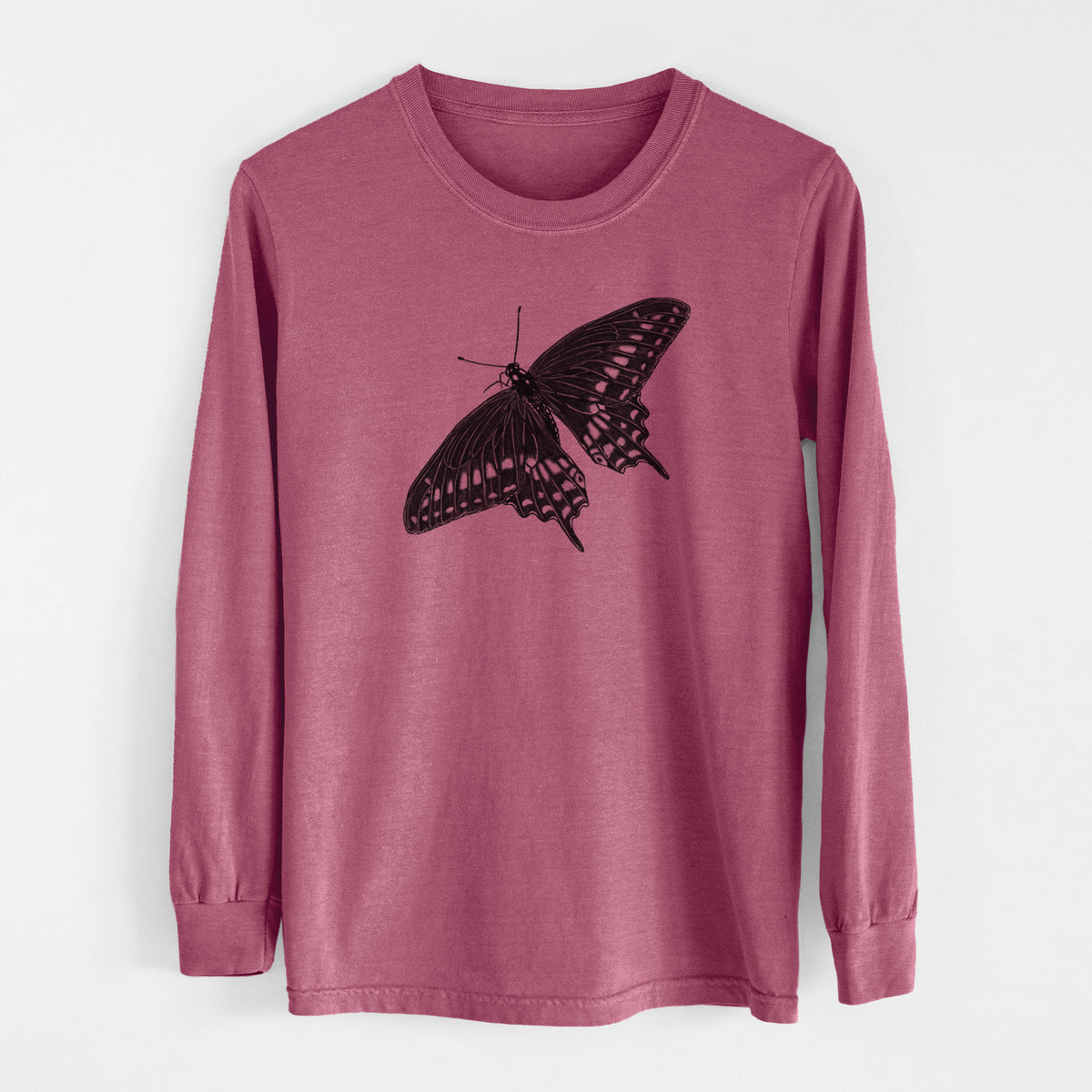 Black Swallowtail Butterfly - Papilio polyxenes - Men&#39;s Heavyweight 100% Cotton Long Sleeve