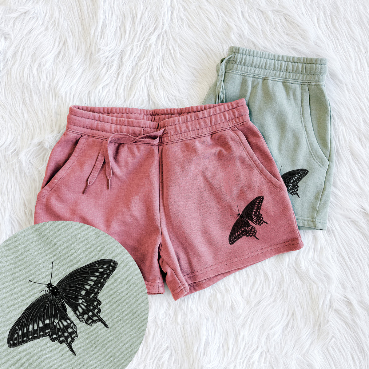Black Swallowtail Butterfly - Papilio polyxenes - Women&#39;s Cali Wave Shorts