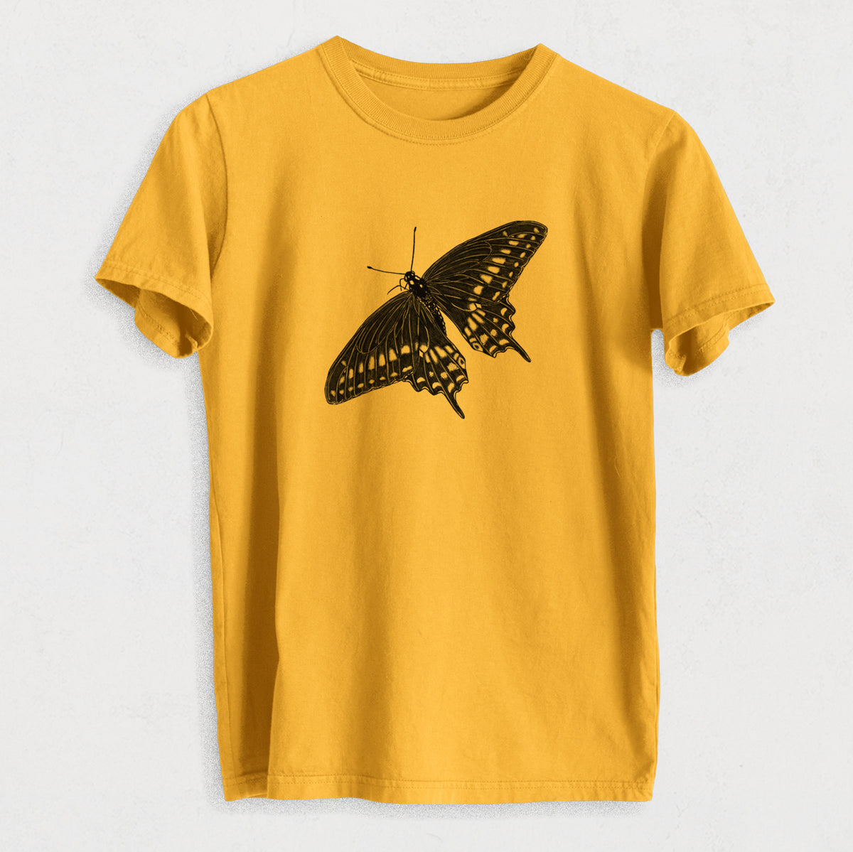 Black Swallowtail Butterfly - Papilio polyxenes - Heavyweight Men&#39;s 100% Organic Cotton Tee