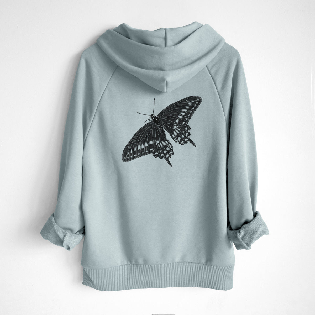 Black Swallowtail Butterfly - Papilio polyxenes - UltraLuxe Heavyweight French Terry Hoodie