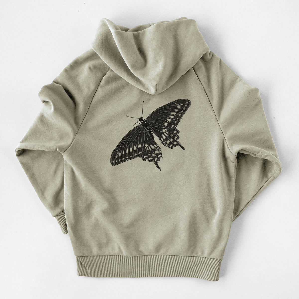 Black Swallowtail Butterfly - Papilio polyxenes - UltraLuxe Heavyweight French Terry Hoodie