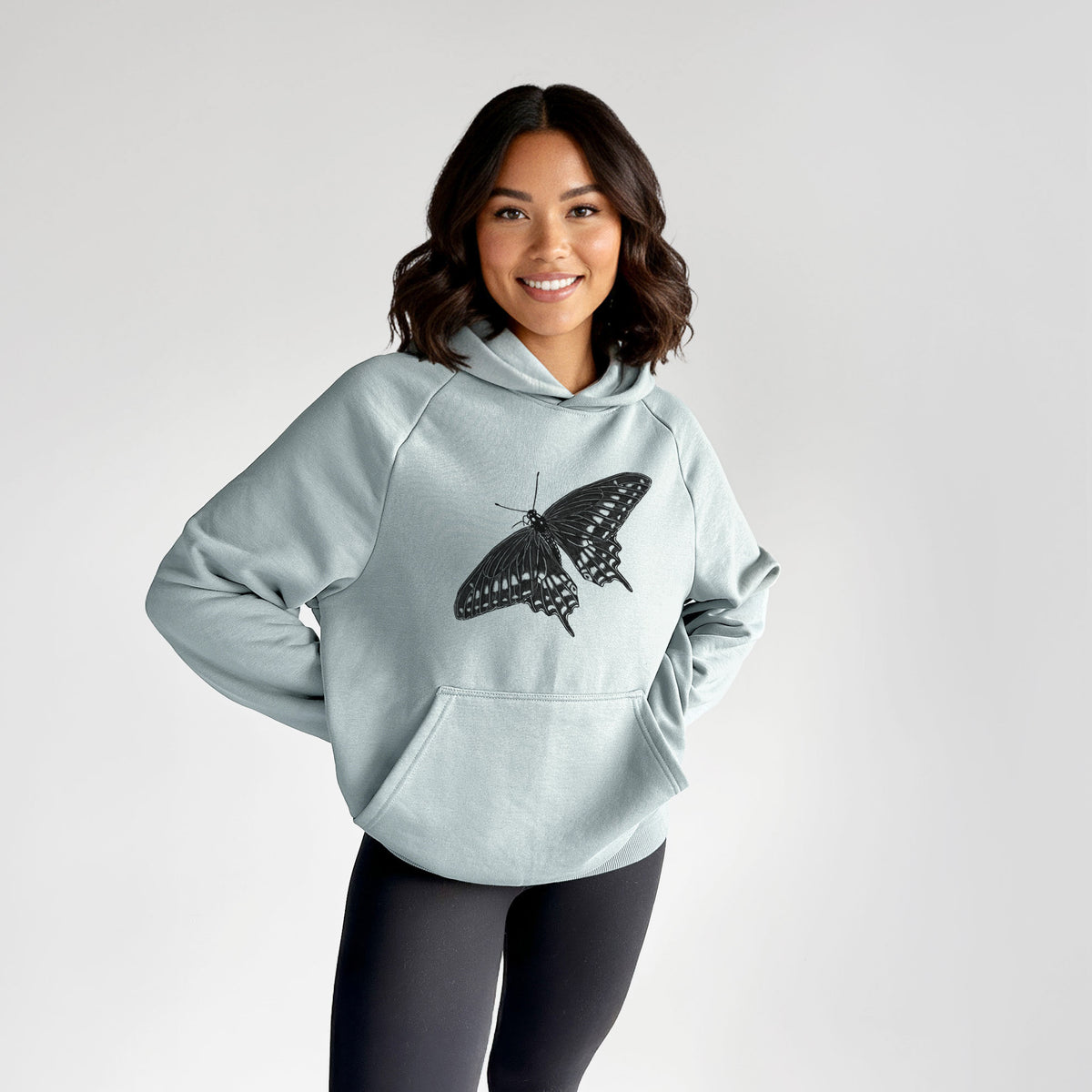 Black Swallowtail Butterfly - Papilio polyxenes - UltraLuxe Heavyweight French Terry Hoodie