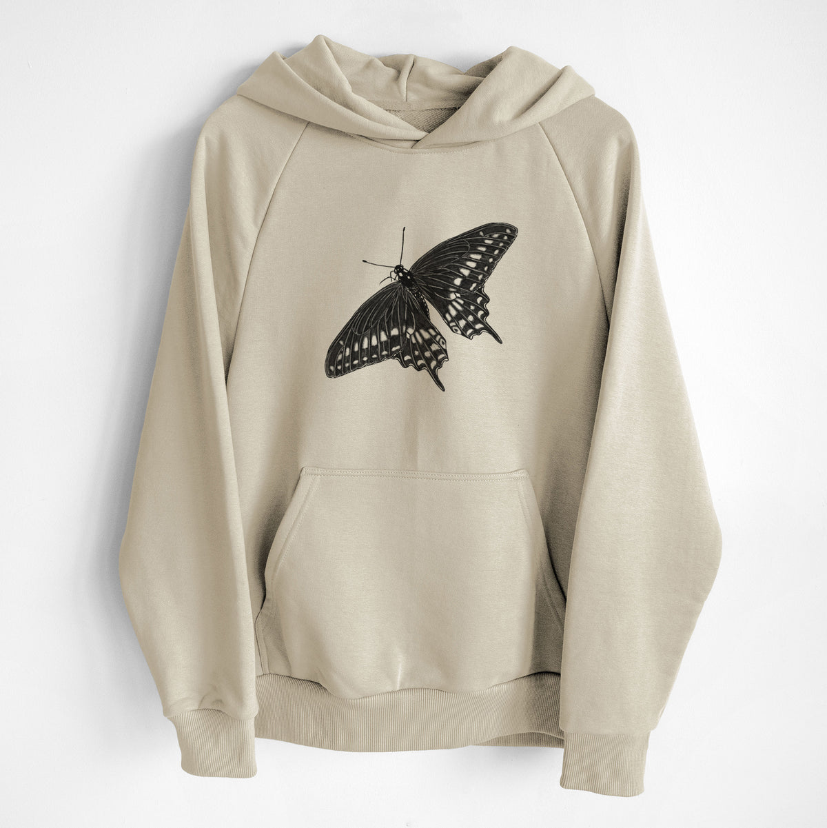 Black Swallowtail Butterfly - Papilio polyxenes - UltraLuxe Heavyweight French Terry Hoodie