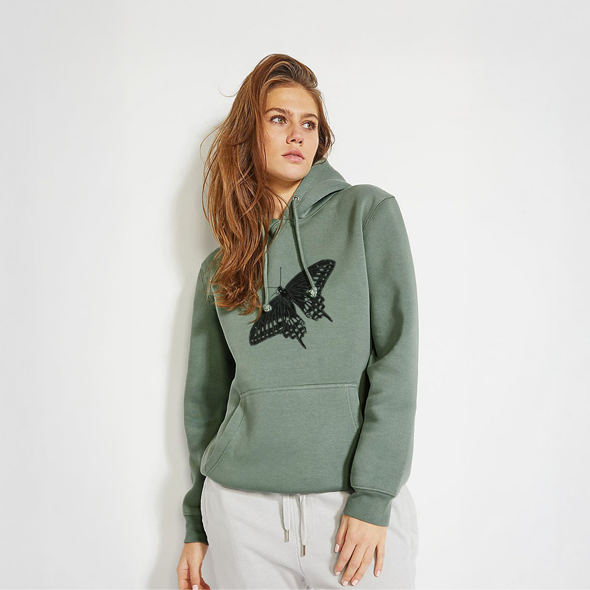 Black Swallowtail Butterfly - Papilio polyxenes - Heavyweight Fleece Hoodie