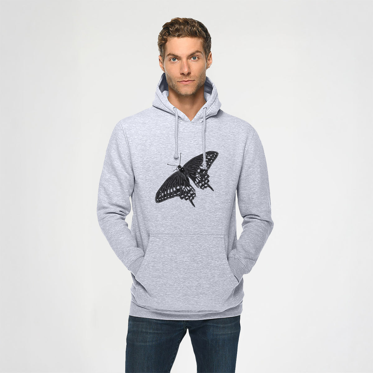 Black Swallowtail Butterfly - Papilio polyxenes - Heavyweight Fleece Hoodie