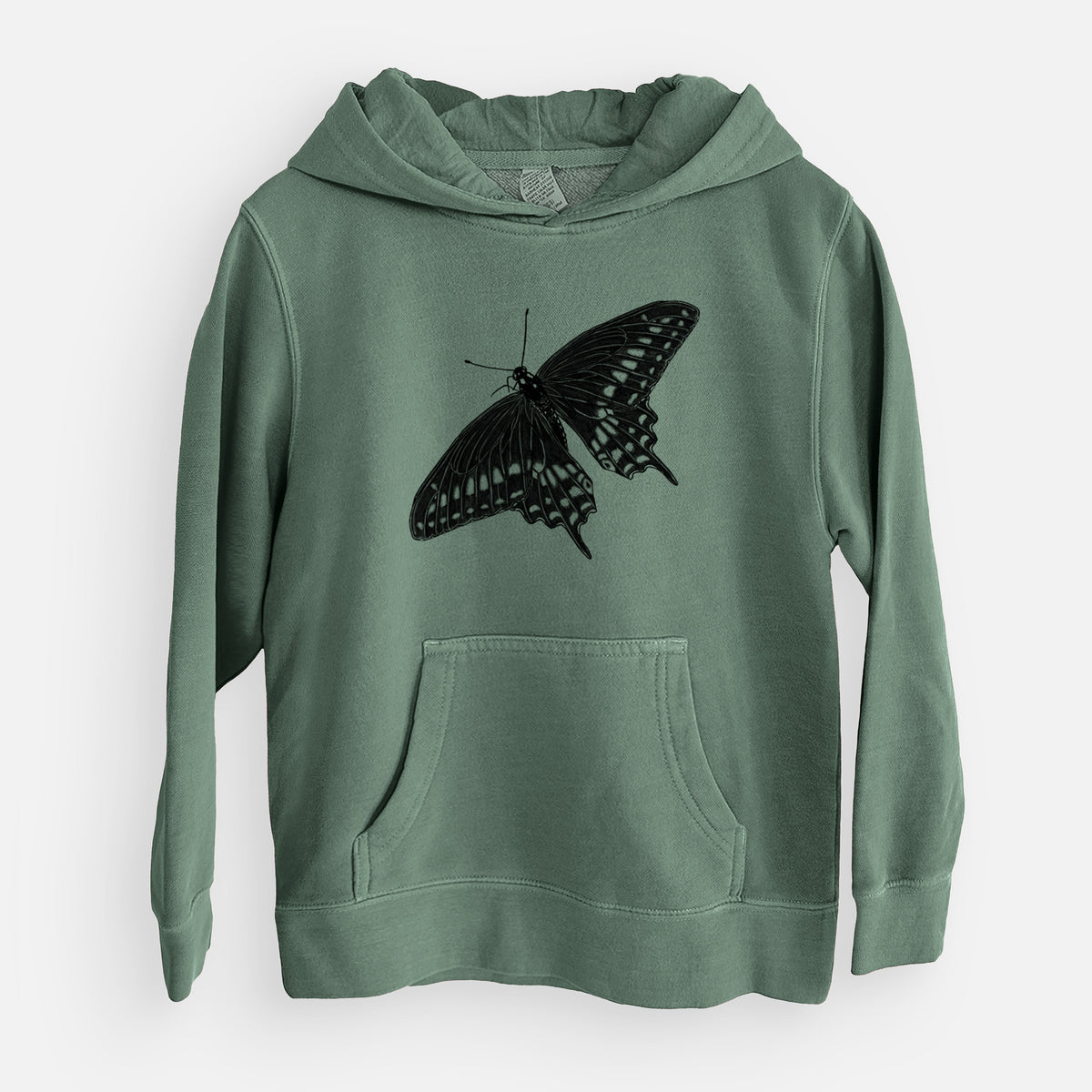 Black Swallowtail Butterfly - Papilio polyxenes - Youth Pigment Dyed Hoodie