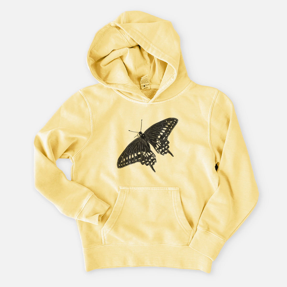 Black Swallowtail Butterfly - Papilio polyxenes - Youth Pigment Dyed Hoodie