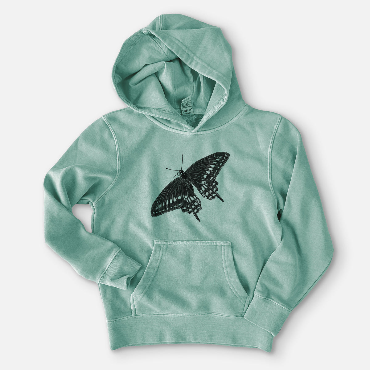 Black Swallowtail Butterfly - Papilio polyxenes - Youth Pigment Dyed Hoodie