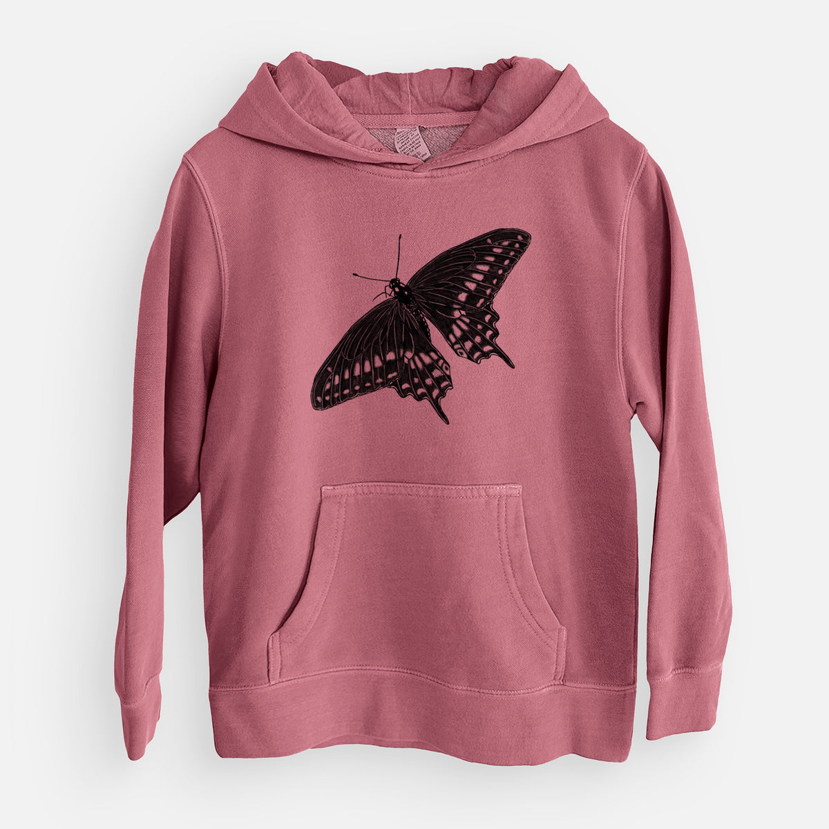 Black Swallowtail Butterfly - Papilio polyxenes - Youth Pigment Dyed Hoodie