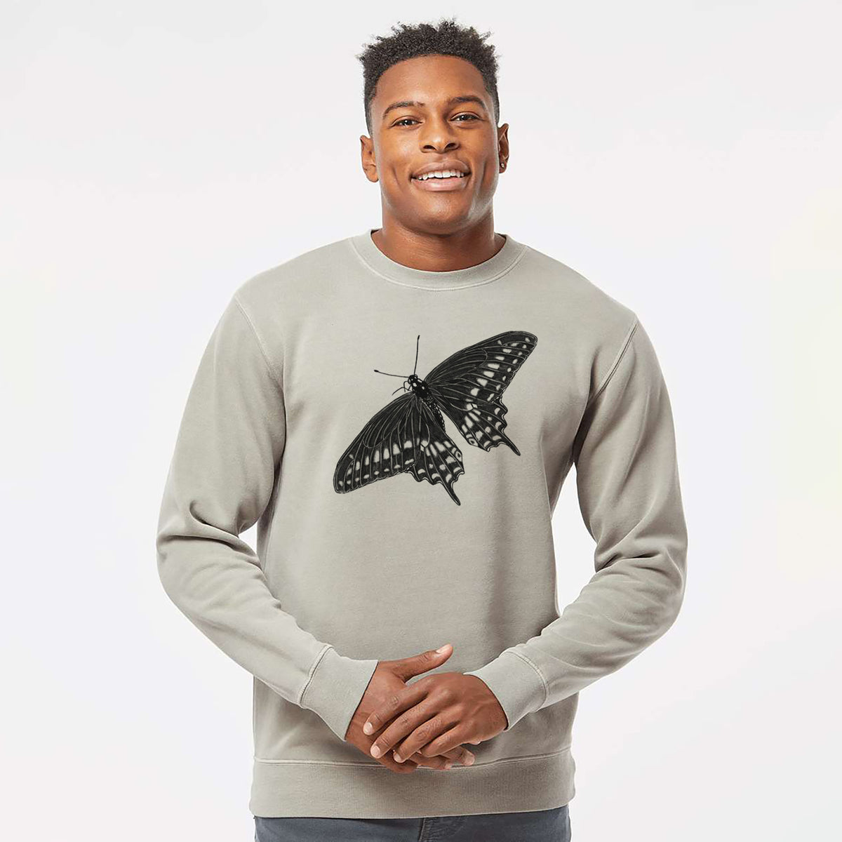 Black Swallowtail Butterfly - Papilio polyxenes - Unisex Pigment Dyed Crew Sweatshirt