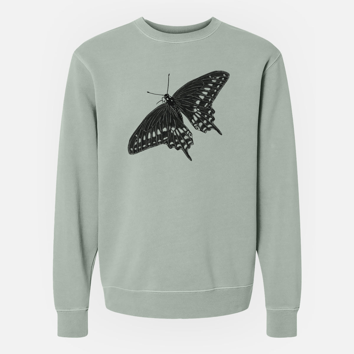 Black Swallowtail Butterfly - Papilio polyxenes - Unisex Pigment Dyed Crew Sweatshirt