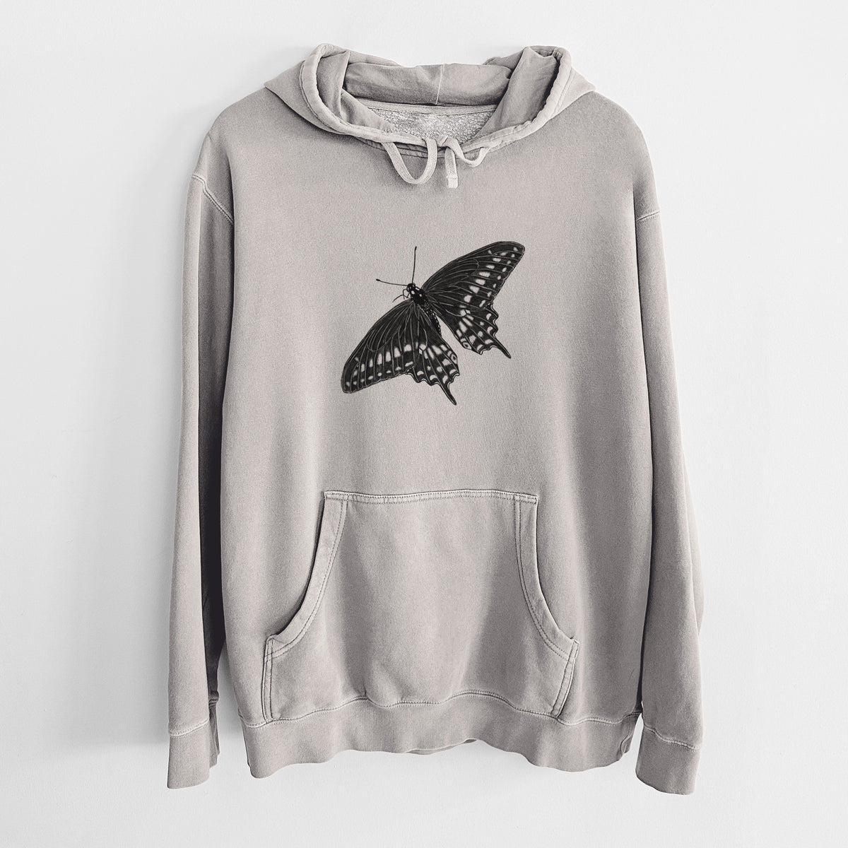 Black Swallowtail Butterfly - Papilio polyxenes - Unisex Pigment Dyed Hoodie