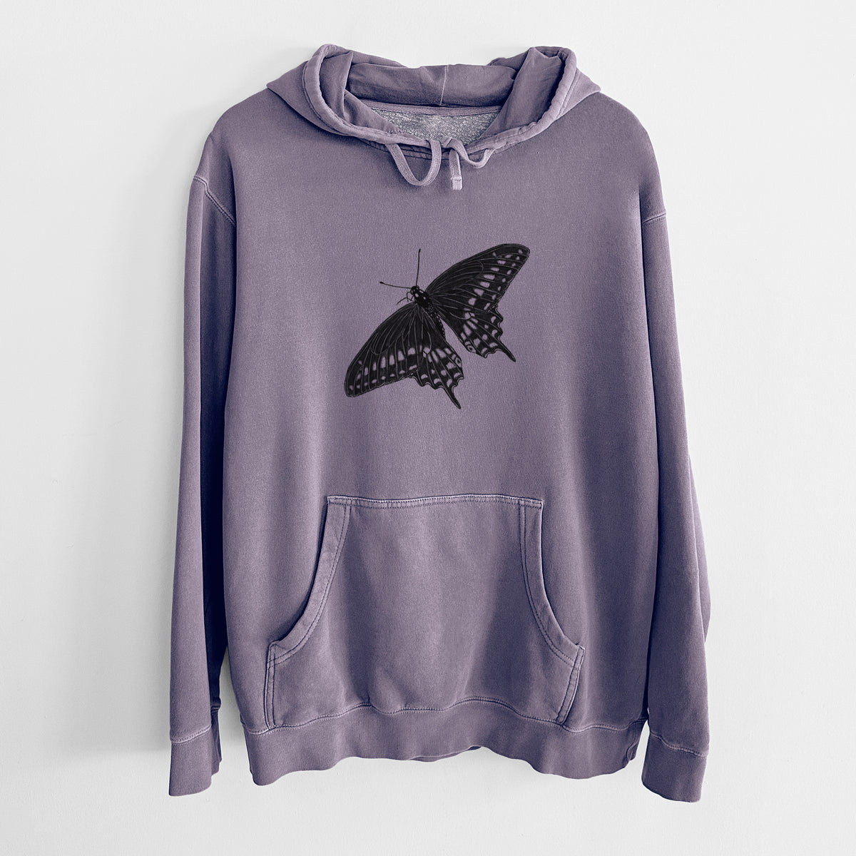 Black Swallowtail Butterfly - Papilio polyxenes - Unisex Pigment Dyed Hoodie