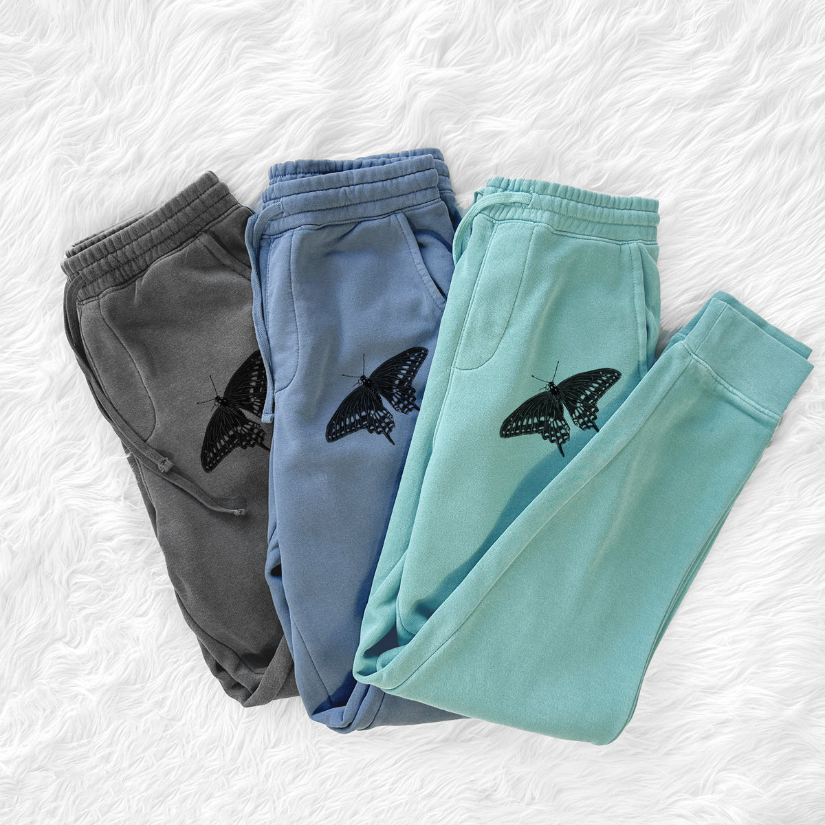 Black Swallowtail Butterfly - Papilio polyxenes - Unisex Pigment Dyed Sweatpants